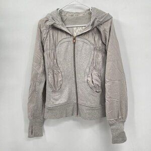Lululemon Special Edition Ruched Women's Gray Full Zip Scuba Hoodie‎ Knit